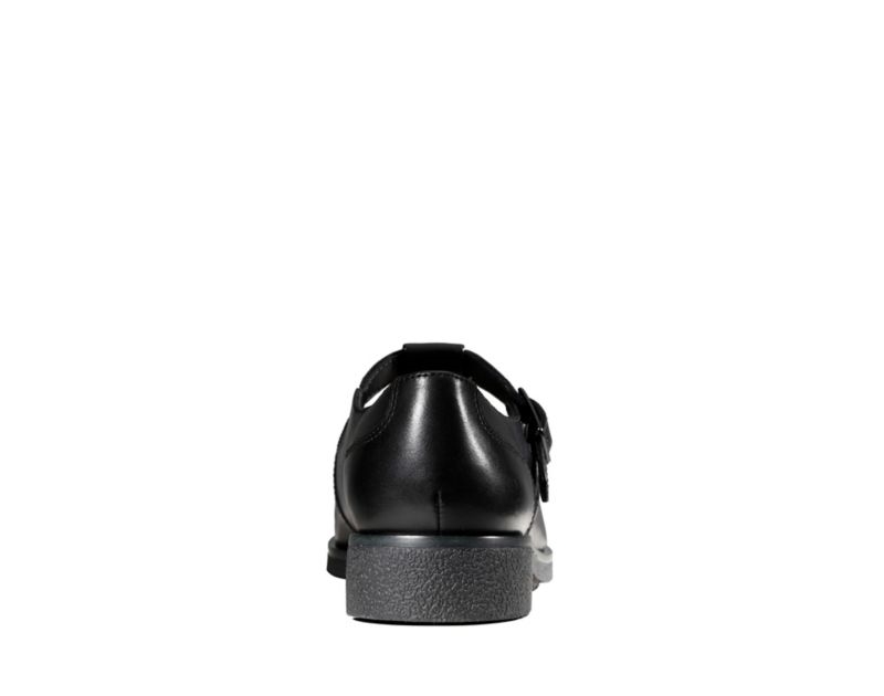 Clarks Griffin Town Flat Shoes Black Women - India G0G2542-M1