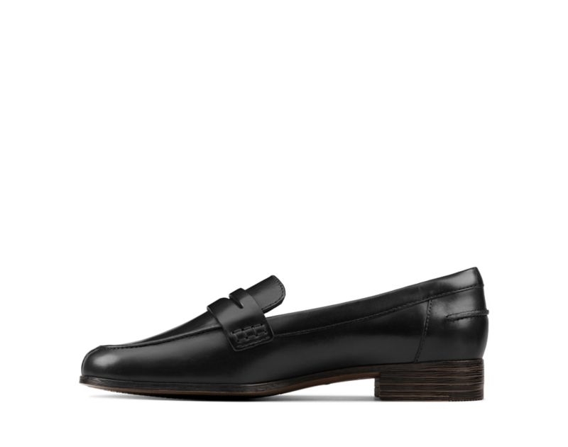Clarks Hamble Loafers Flat Shoes Black Women - India G1R3590-R9
