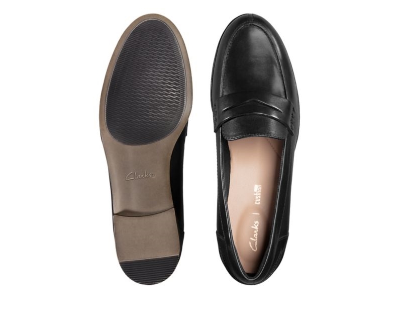 Clarks Hamble Loafers Flat Shoes Black Women - India G1R3590-R9