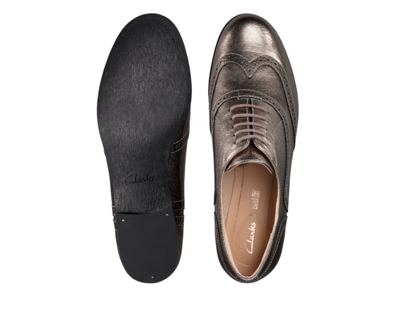 Clarks Hamble Oak Brogues Brogues & Lace Ups Gold Metal Women - India N0D0993-O2