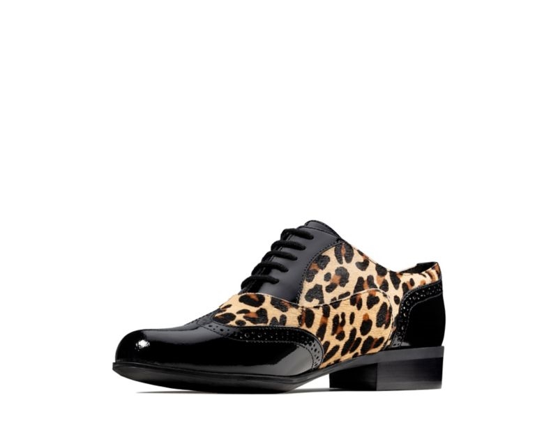 Clarks Hamble Oak Brogues Flat Shoes Leopard Women - India F3W5675-B3