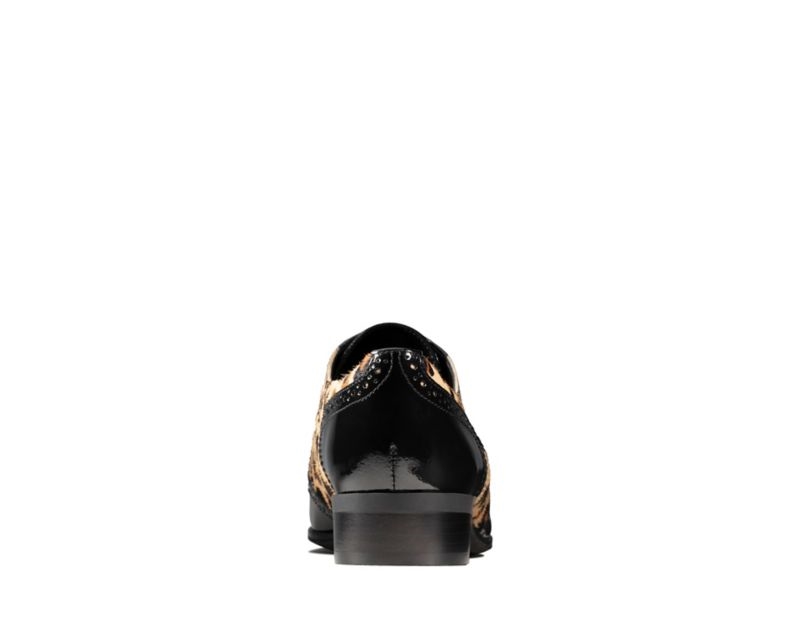 Clarks Hamble Oak Brogues Flat Shoes Leopard Women - India F3W5675-B3