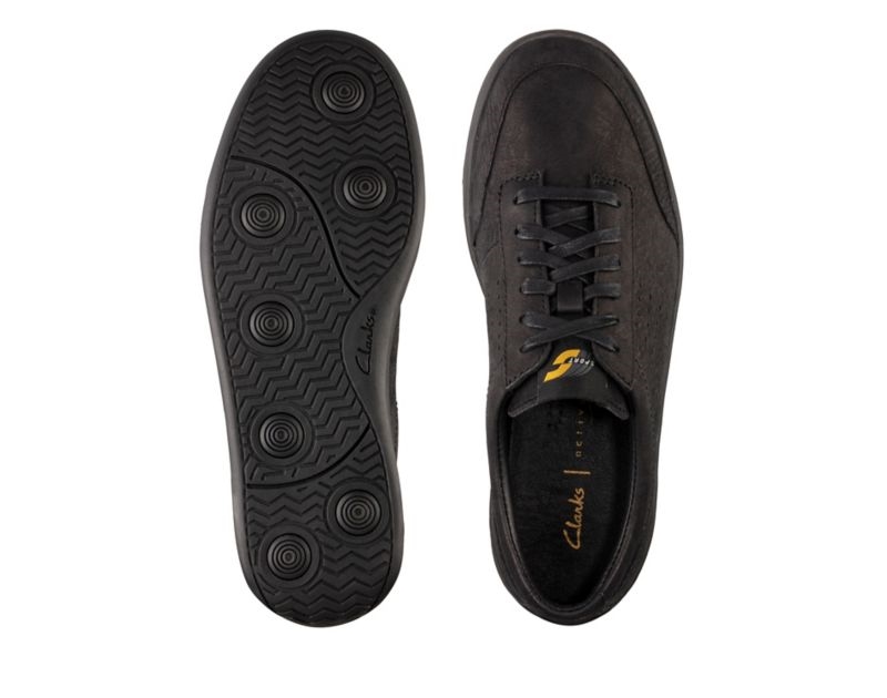 Clarks Hero Air Lace Flat Shoes Trainers Black Women - India D4M1753-X5