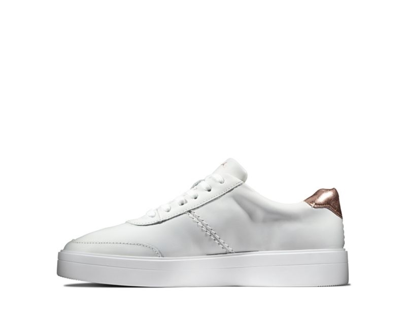 Clarks Hero Walk Trainers Flat Shoes White Women - India D6K8631-U4