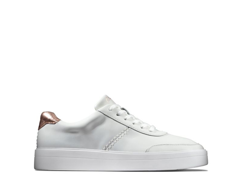 Clarks Hero Walk Trainers Flat Shoes White Women - India D6K8631-U4