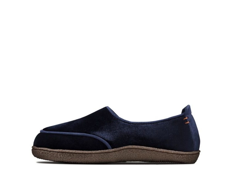 Clarks Home Charm Slippers Navy Women - India X5R8364-W8