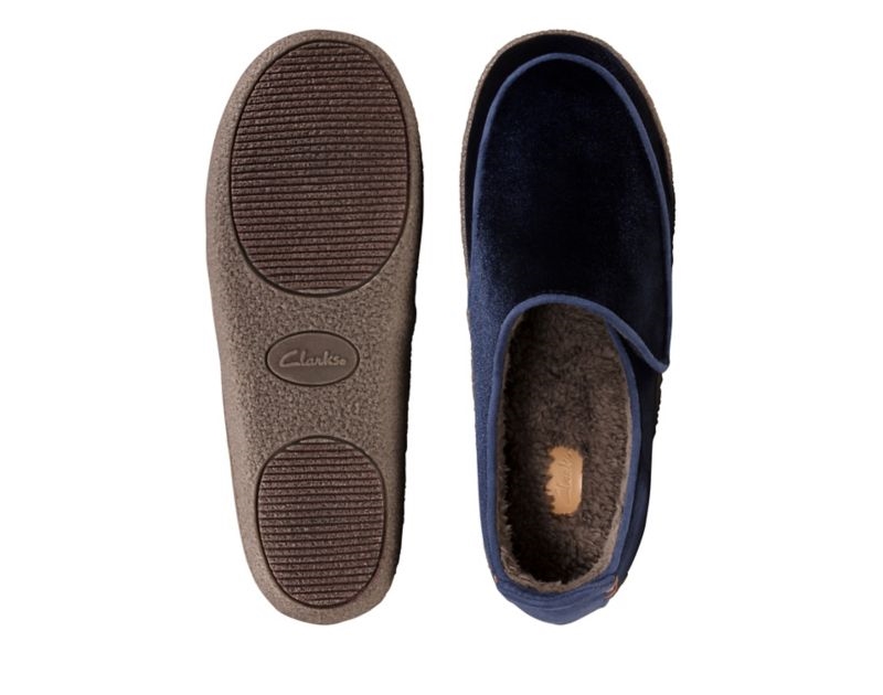 Clarks Home Charm Slippers Navy Women - India X5R8364-W8