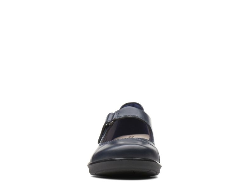 Clarks Hope Henley Flat Shoes Navy Women - India F5W8324-F5