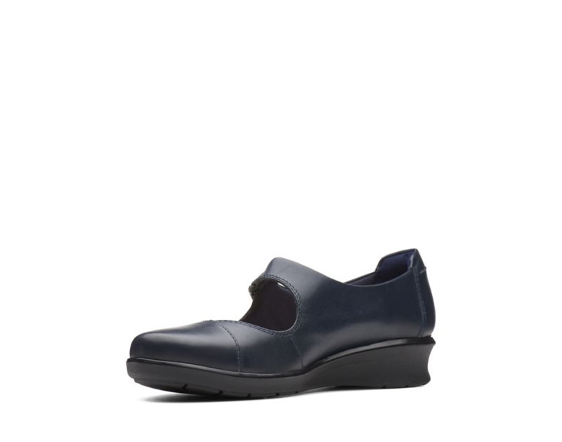 Clarks Hope Henley Flat Shoes Navy Women - India F5W8324-F5