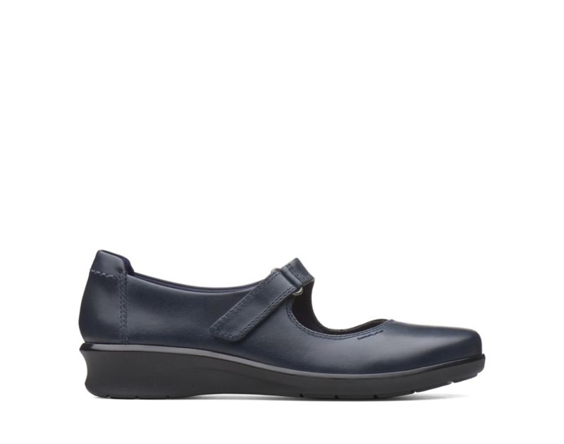 Clarks Hope Henley Flat Shoes Navy Women - India F5W8324-F5