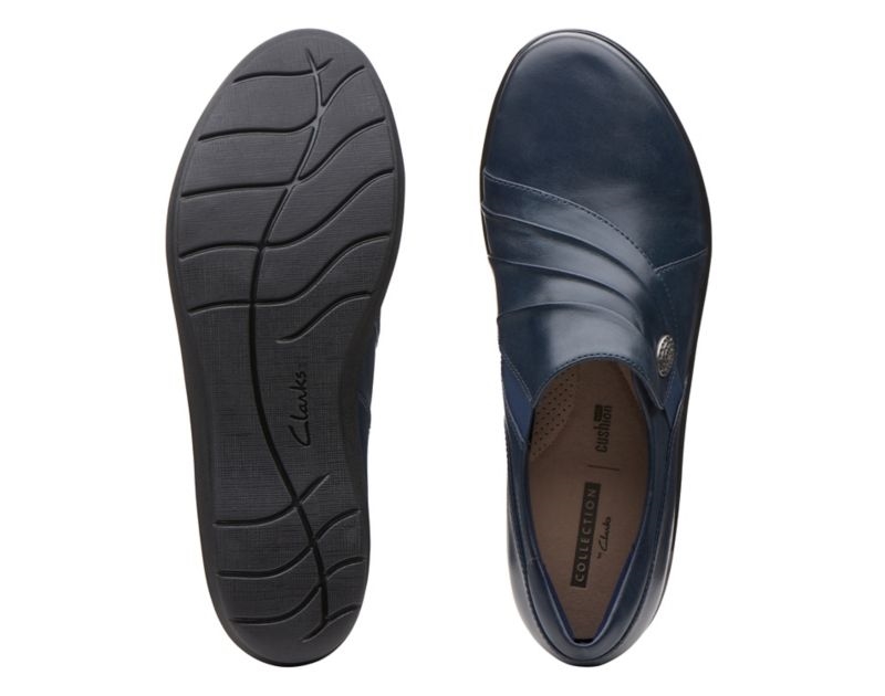 Clarks Hope Roxanne Flat Shoes Navy Women - India B2K1643-E2