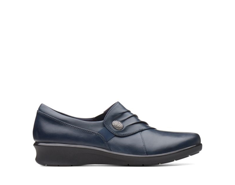 Clarks Hope Roxanne Flat Shoes Navy Women - India B2K1643-E2