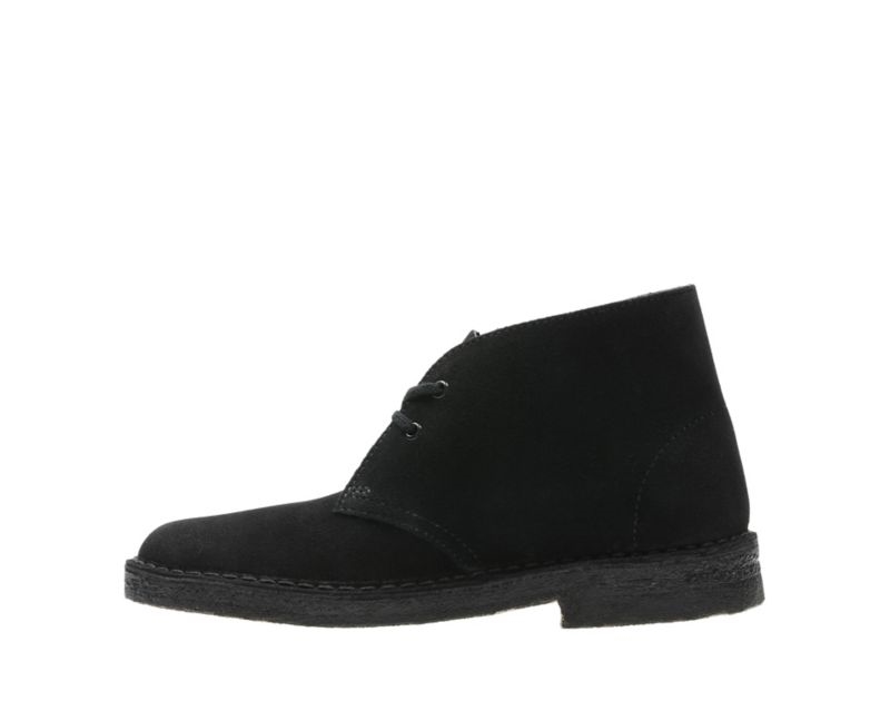 Clarks Iconic Desert Boots Black Women - India H2J3971-D8