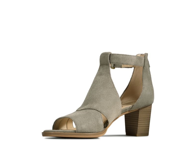 Clarks Kaylin 60 Glad Heeled Sandals Olive Women - India O7C6695-A3