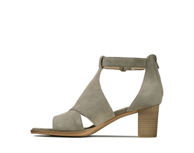 Clarks Kaylin 60 Glad Heeled Sandals Olive Women - India O7C6695-A3