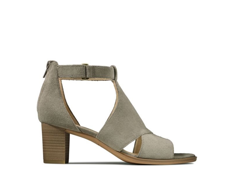 Clarks Kaylin 60 Glad Heeled Sandals Olive Women - India O7C6695-A3