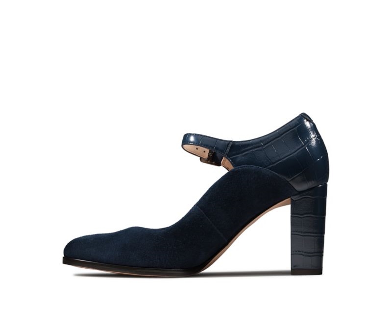 Clarks Kaylin Alba Heeled Shoes Black Shoes Navy Women - India H0H5385-R3