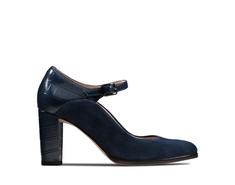 Clarks Kaylin Alba Heeled Shoes Black Shoes Navy Women - India H0H5385-R3