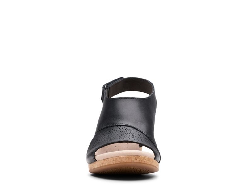 Clarks Lafley Joy Sandals Wedge Sandals Black Women - India K7M3027-K5