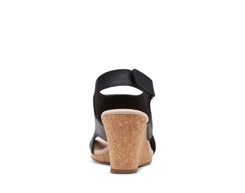 Clarks Lafley Joy Sandals Wedge Sandals Black Women - India K7M3027-K5