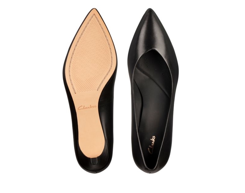 Clarks Laina 55 Court Pumps Wide Fit Shoes Black Women - India E2Y4755-O3