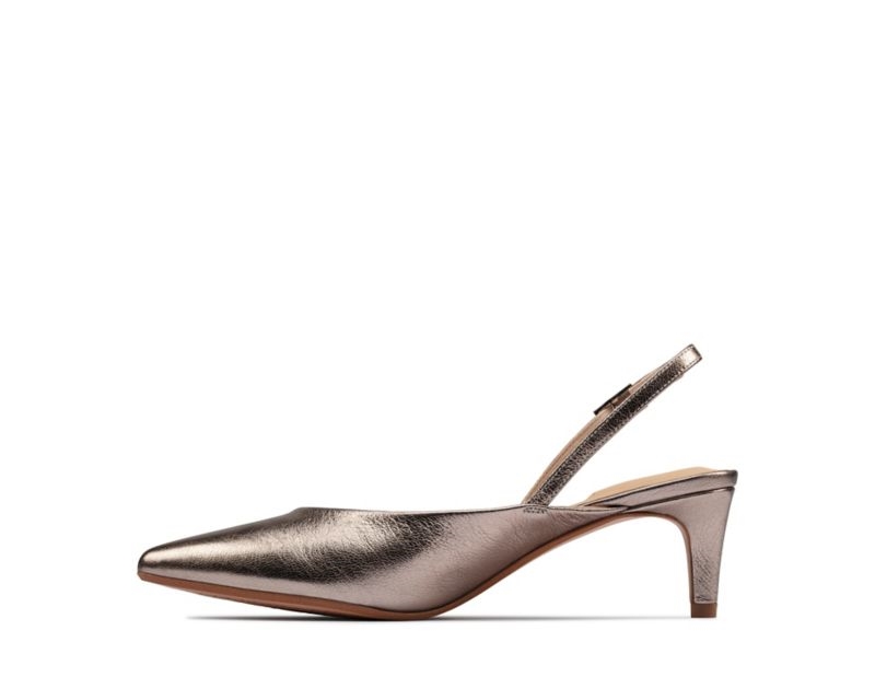 Clarks Laina 55 Sling Pumps Heels Gold Women - India V6W7406-A7