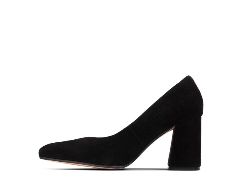 Clarks Laina 85 Court Heeled Shoes Heels Black Women - India S8W2003-K3