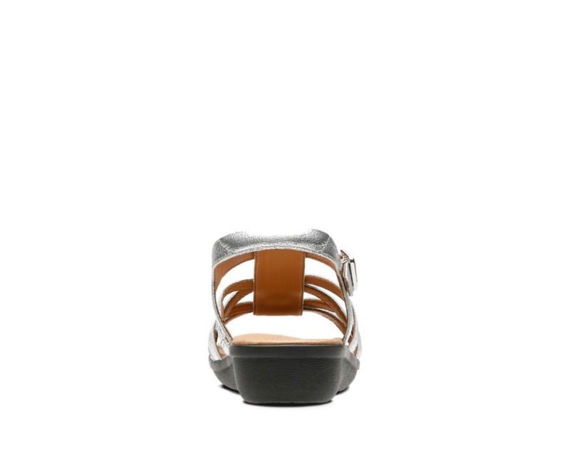 Clarks Manilla Bonita Sandals Flat Sandals Silver Women - India M8H0457-W2
