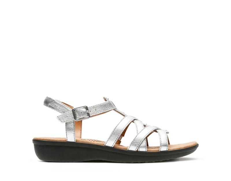 Clarks Manilla Bonita Sandals Flat Sandals Silver Women - India M8H0457-W2