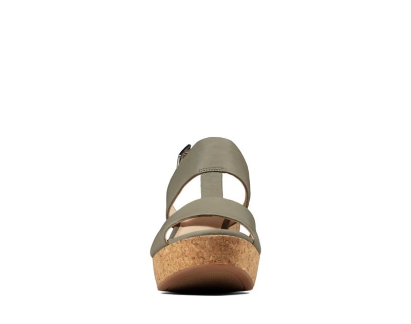 Clarks Maritsa Glad Heeled Sandals Olive Women - India A7X1478-I9