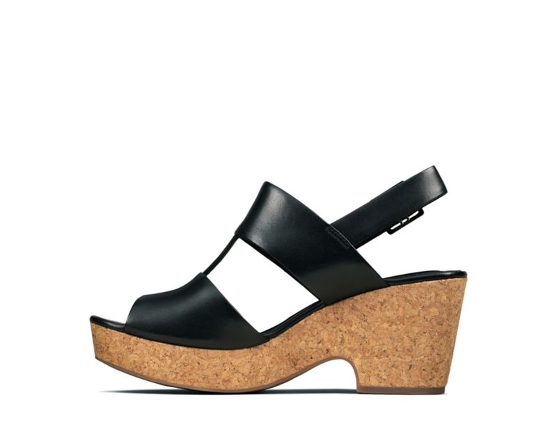 Clarks Maritsa Glad Wedge Sandals Heeled Sandals Black Women - India D3S4644-F4