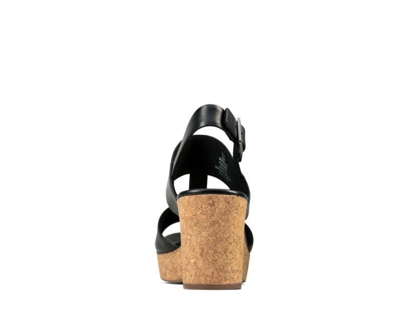 Clarks Maritsa Glad Wedge Sandals Heeled Sandals Black Women - India D3S4644-F4