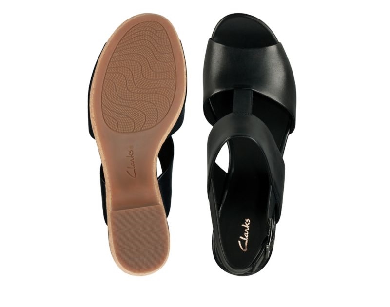 Clarks Maritsa Glad Wedge Sandals Heeled Sandals Black Women - India D3S4644-F4