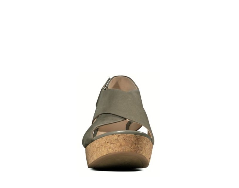 Clarks Maritsa Lara Sandals Heeled Sandals Olive Women - India V8E3753-X3