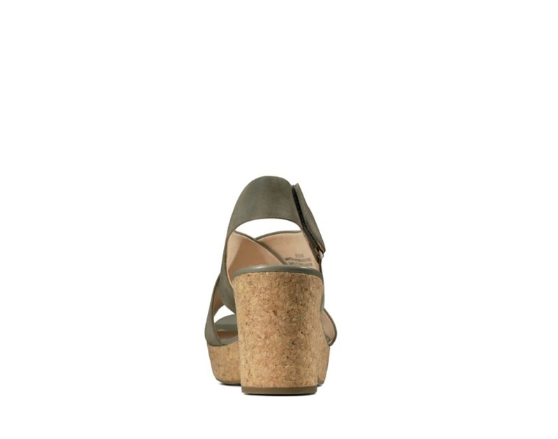 Clarks Maritsa Lara Sandals Heeled Sandals Olive Women - India V8E3753-X3