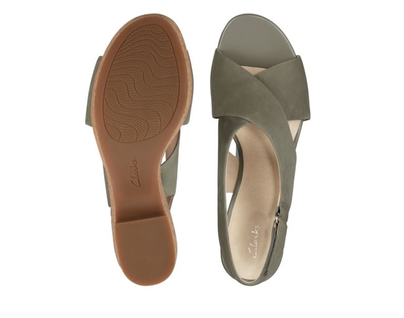 Clarks Maritsa Lara Sandals Heeled Sandals Olive Women - India V8E3753-X3
