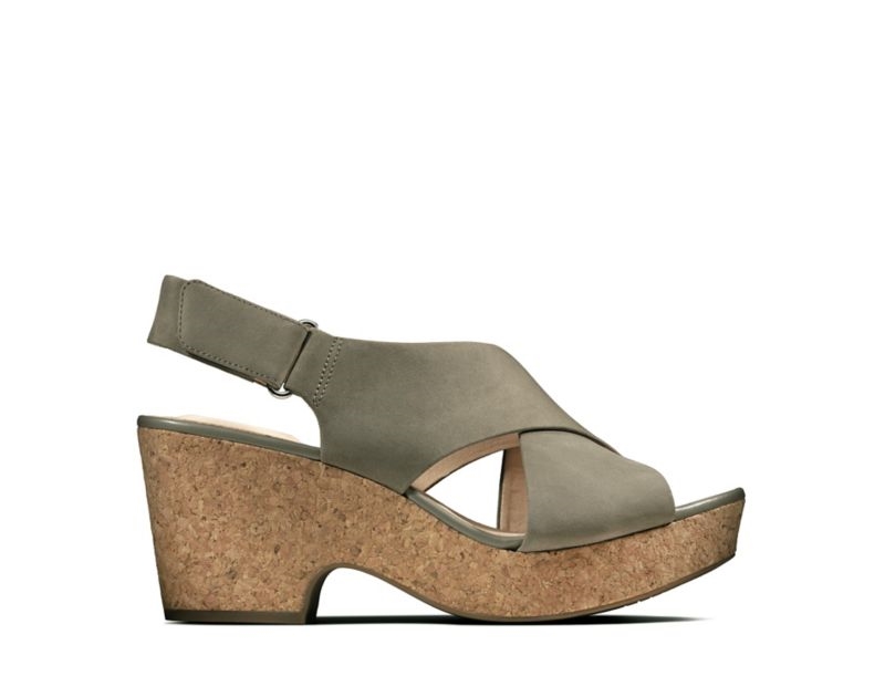 Clarks Maritsa Lara Sandals Heeled Sandals Olive Women - India V8E3753-X3