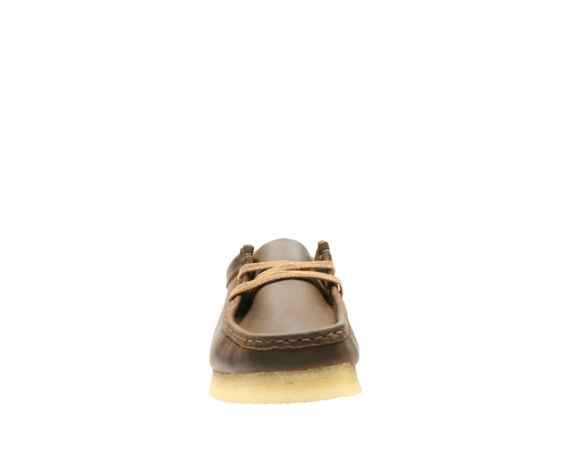 Clarks Originals Wallabee Boots Flat Shoes Dark Brown Women - India I6Y6808-Z8