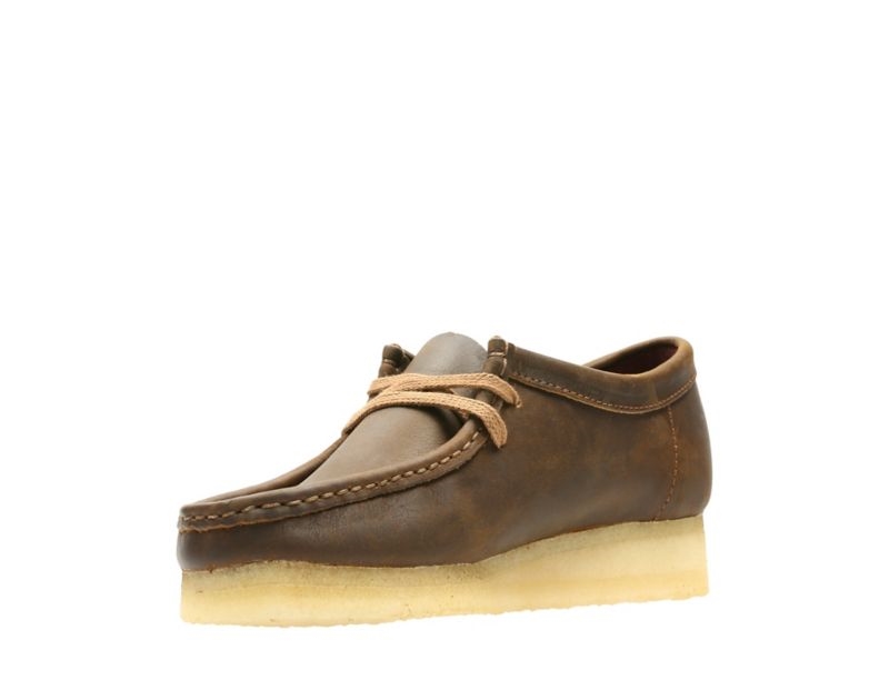 Clarks Originals Wallabee Boots Flat Shoes Dark Brown Women - India I6Y6808-Z8