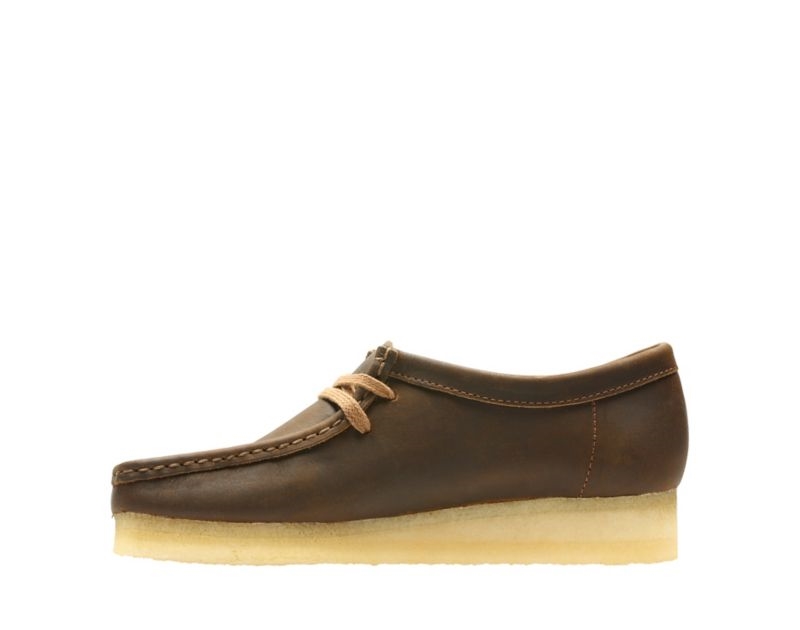 Clarks Originals Wallabee Boots Flat Shoes Dark Brown Women - India I6Y6808-Z8