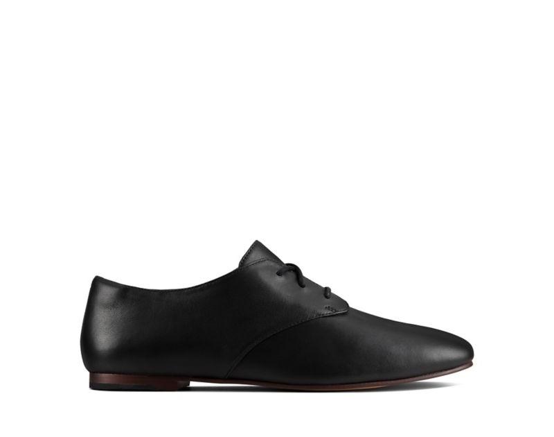 Clarks Pure 2 Lace Flat Shoes Black Shoes Black Women - India B5U3816-N9