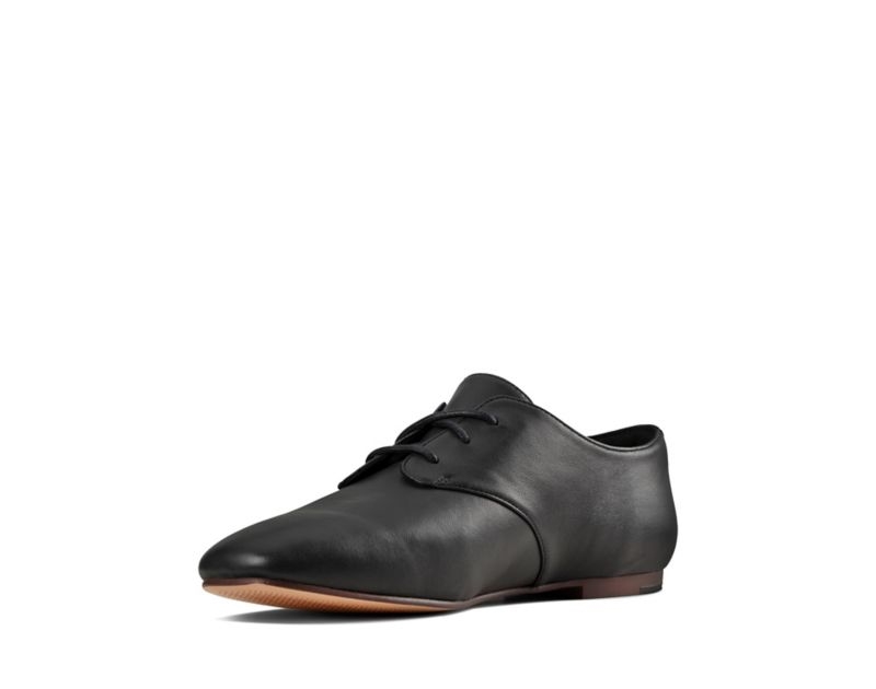 Clarks Pure 2 Lace Flat Shoes Black Women - India P5T4661-Z1