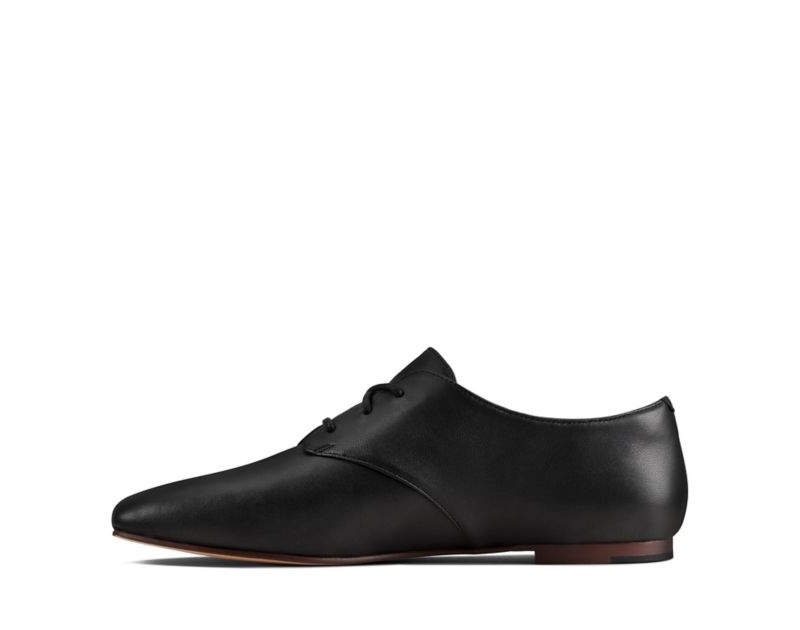 Clarks Pure 2 Lace Flat Shoes Black Women - India P5T4661-Z1