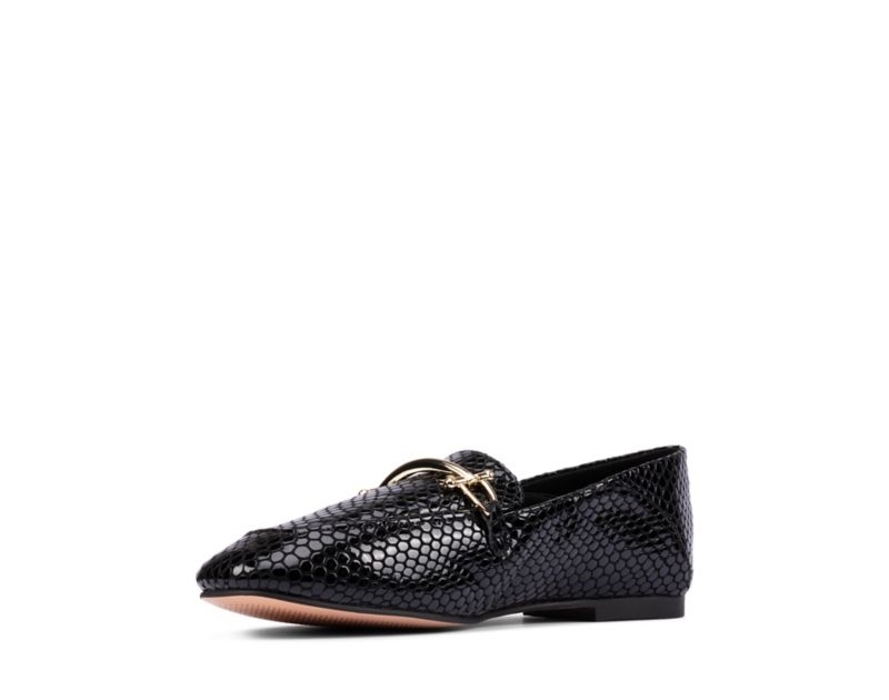 Clarks Pure 2 Loafers Flat Shoes Black Women - India M2P3215-W1