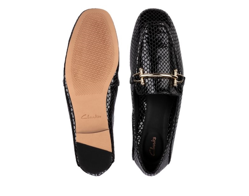 Clarks Pure 2 Loafers Flat Shoes Black Women - India M2P3215-W1