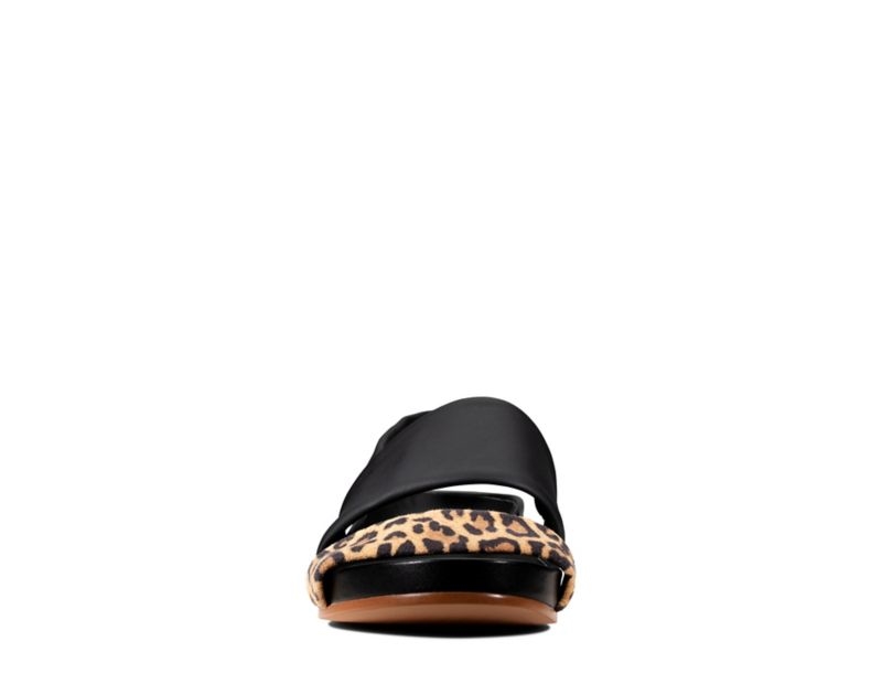 Clarks Pure Strap Flat Sandals Leopard Women - India J6U7589-H7
