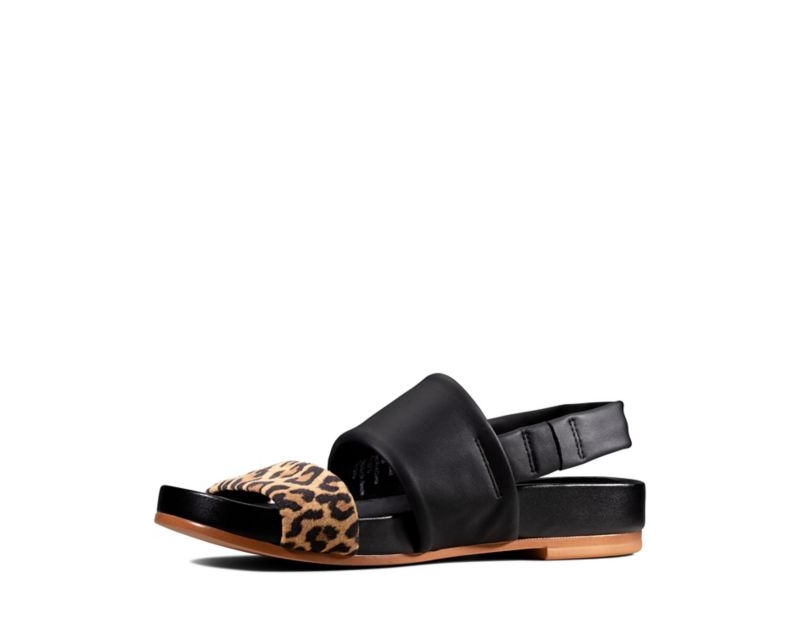 Clarks Pure Strap Flat Sandals Leopard Women - India J6U7589-H7