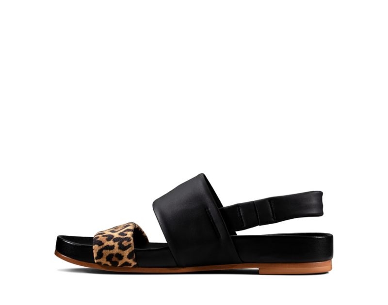 Clarks Pure Strap Flat Sandals Leopard Women - India J6U7589-H7