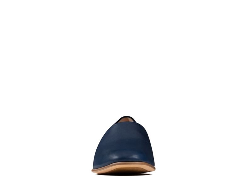 Clarks Pure Tone Flat Shoes Navy Women - India Z2C9241-Z5