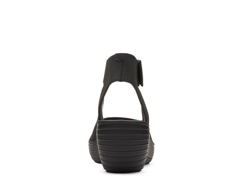 Clarks Reedly Jump Wedge Sandals Black Women - India R6B6259-C7